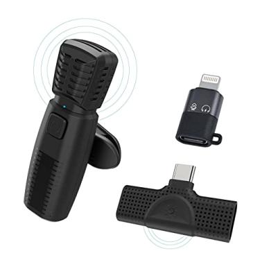 Imagem de Microfone lapela sem fio, microfone de lapela plug and play para dispositivos iOS e Android com porta USB-C, microfone Lav de encaixe para TikTok Vlog YouTube, redução de ruído, sem necessidade de aplicativo ou Bluetooth