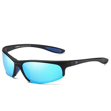 Imagem de Óculos de sol polarizados Dubery para homens e mulheres, 2019, óculos de sol vintage, estilo retrô, para esportes, dirigir, espelho, marca de luxo, 5-sand Black/Azure, One Size