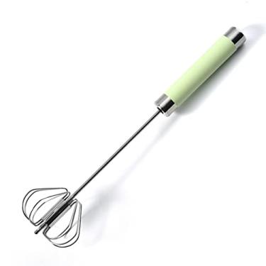 Imagem de Batedor de Ovos Semiautomático de Aço Inoxidável - 3 PCS Batedeira Rotativa Manual (10IN Azul)(10IN Green)
