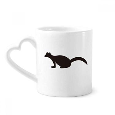 Imagem de Caneca preta Polecat com retrato de animal caneca de café cerâmica copo de coração de vidro