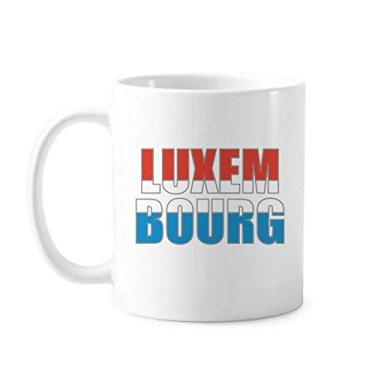 Imagem de Caneca com nome da bandeira do país do Luxemburgo cerâmica xícara de porcelana de café louça