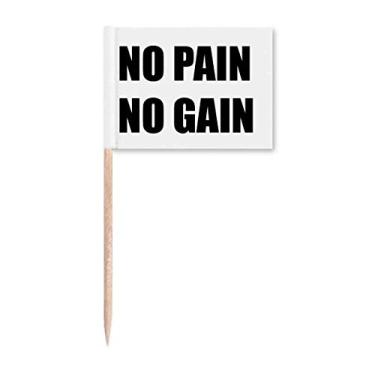 Imagem de No Pain No Gain Quote Black Encourage Positive Toothpick Flags Marker Topper Decoração de Festa