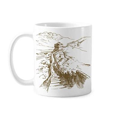 Imagem de The Great Wall China Landmark Sketch Caneca Cerâmica Café Porcelana Utensílios de Mesa