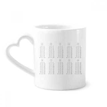 Imagem de Mesa de multiplicação Número de estudo de matemática Caneca Café Cerâmica Copos Copo de Coração de Vidro