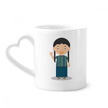 Imagem de Caneca de desenho animado Guatemala de café cerâmica copo de coração de vidro