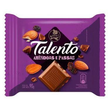 Imagem de Chocolate Talento Ao Leite Com Amêndoas E Passas Garoto 90G