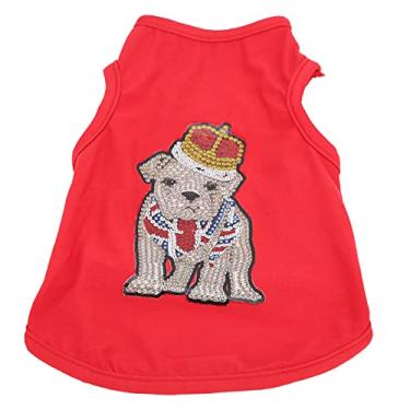 Imagem de Colete para cães, camisetas para filhotes de cachorro camiseta de algodão respirável para animais de estimação roupas para cães pequenos e médios (vermelho, M)
