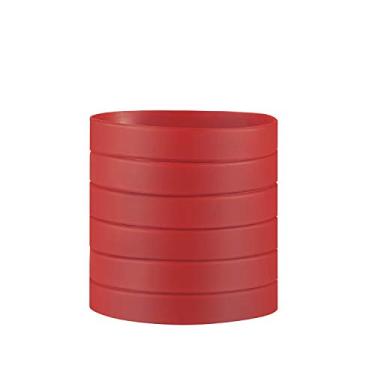 Imagem de BRANDWINLITE 6 peças/pacote ou 12 peças/pacote de pulseiras de borracha de silicone em branco de cores únicas, Youth/7“, Silicone, Sem pedras preciosas