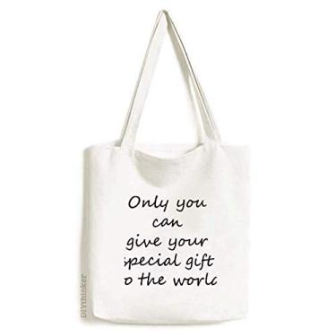 Imagem de You Can Give Gift World Inspirational Tote Canvas Bag Shopping Satchel Casual Bolsa de Mão
