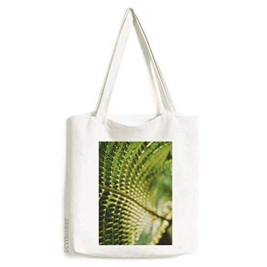 Imagem de Sacola de lona com foto de plantas com folhas e bolsa de compras casual