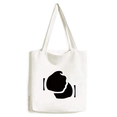 Imagem de Salute Gesture Outline Pattern Tote Canvas Bag Shopping Satchel Casual Bolsa