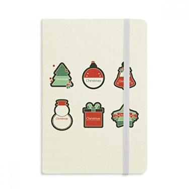 Imagem de Caderno de Natal com símbolo de desenho animado de Natal, capa dura oficial, diário clássico
