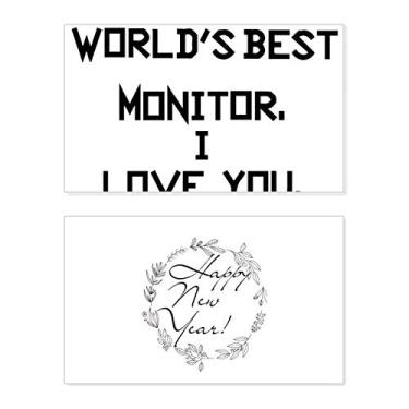 Imagem de World best Monitor I Love You New Year Festival Cartão de felicitações Bless Message Present