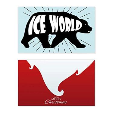 Imagem de Caderno de urso preto com desenho de urso natural de férias, feliz Natal, cartão de parabéns mensagem de Natal