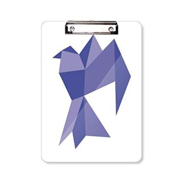 Imagem de Prancheta de pasta com estampa de pombo abstrata origami roxo A4