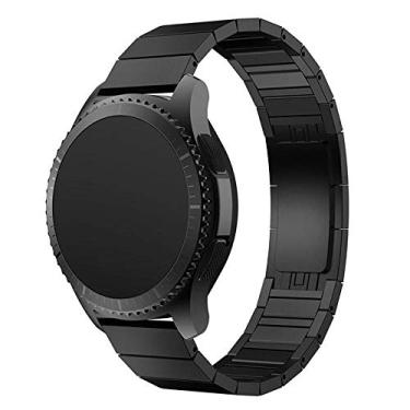 Imagem de Pulseira 22mm Metal 1 Elo compatível com Samsung Galaxy Watch 3 45mm - Galaxy Watch 46mm - Gear S3 Frontier - Amazfit GTR 47mm - Marca LTIMPORTS (PRETO)