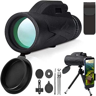 Imagem de Telescópio monocular, 80x100 Prisma de alta potência Monocular HD Dual Focus Scope portátil à prova d'água à prova de neblina com suporte para smartphone e tripé para observação de pássaros, caminhadas, acampamento e viagens