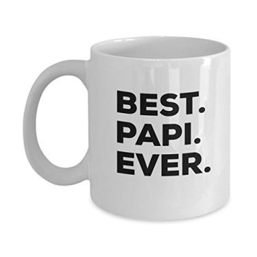 Imagem de Caneca Papi – Melhor xícara de café Papi Ever – Presentes de papi – da filha e filho – Dia dos Pais, Natal, aniversário – Ideia de presente novidade (Papi, 325 ml)
