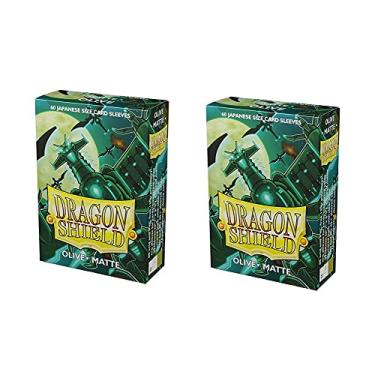 Imagem de Dragon Shield Bundle: 2 Packs of 60 Count Japanese Size Mini Matte Card Sleeves - Matte Olive
