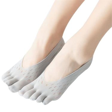 Imagem de 5 pares de meias de dedo para mulheres, meias de compressão ortopédica, meias invisíveis, para homens e mulheres