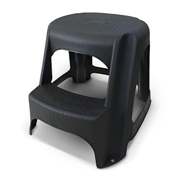 Imagem de Banco Banqueta Escada Step Multiuso Plástico 2 Degraus Preto 25616 Arqplast
