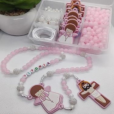 Imagem de Kit Missangas Bolinhas Para Terço Infantil Anjo Emborrachado Presente Batizado