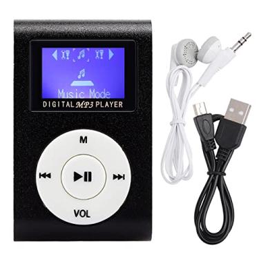 Imagem de Mp3 Players Digitais Alcorão Mp3 Player 6 × 6 × 5 Tela LCD de 0,8 Polegadas Mini Reprodutor de Música Portátil Mp3 Metal Mini Clip Mp3 Suporte Cartão de Memória Com Fone de