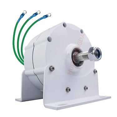 Imagem de Gerador de ímã permanente elétrico CA, 2000W 12V 24V 48V Baixo alternador de rpm Turbina de terras raras permanente 2000W com base para turbinas de água e eólica,24v