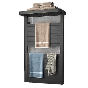 Imagem de Toalheiro elétrico de banheiro trilho aquecido inteligente secador de pano de fibra de carbono radiador controle de temperatura doméstica aquecedor de toalha, A