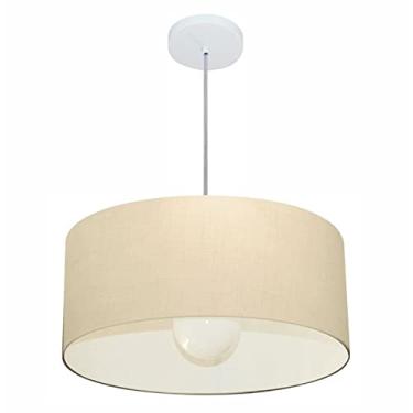Imagem de Lustre Pendente Cilíndrico 4052 Cúpula Tecido 50x21 cm, Vivare Iluminação, Pendente4052 LA, Algodão Cru, Médio