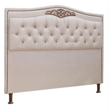 Imagem de Cabeceira Estofada Holanda 1,95 King Size Linho Shop das Cabeceiras