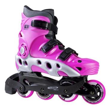 Imagem de Patins Traxart Spectro Rosa  Inline Recreação - 72mm Abec-5