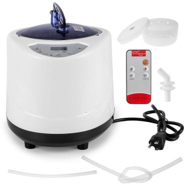 Imagem de VARIPOWDER Vaporizador de sauna portátil, máquina de vapor de sauna doméstica de 2,6 L para barraca de sauna, spa doméstico com visor de temporizador de controle remoto, caixa de ervas para
