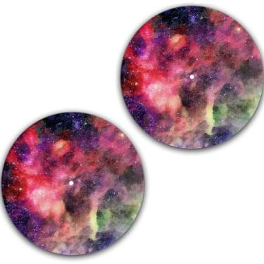 Imagem de DJ One Pair Space Nebula #3 SuperNova Andromeda Scratch Pad Vinil Memorabilia 18 cm Tapete Deslizante Portablismo Toca-discos Tapete DJ Platter Pad x2