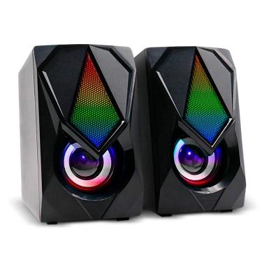 Imagem de Caixa de Som Gamer Multilaser USB/P2 12W RMS 2.0 C/ RGB 