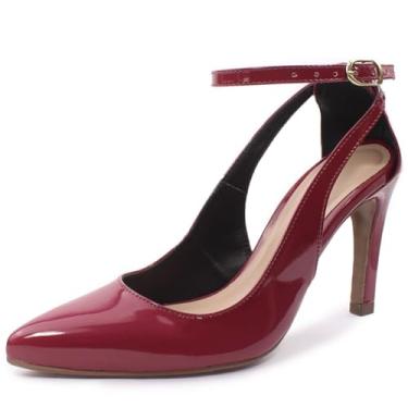 Imagem de Scarpin Modarpe Bico Fino Palmilha Confort Feminino S10 (Cereja Verniz, BR, Adulto, Numérico, 36)