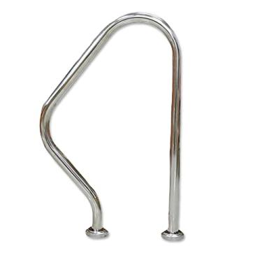 Imagem de Corrimão de piscina de aço inoxidável 304, fácil de montar, trilho de mão para piscina, antiderrapante, capacidade de carga de 113 kg, corrimão de escada de piscina 80 cm x 47 cm
