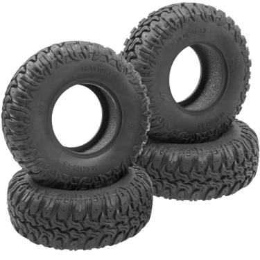 Imagem de ShareGoo 1,9" RC Crawler Pneus Borracha Mud Pneus OD 103 mm Compatível com Axial SCX10 90046 AXI03007 Tamiya CC01 D90 1/10 RC Crawler 1,9" Beadlock rodas aros