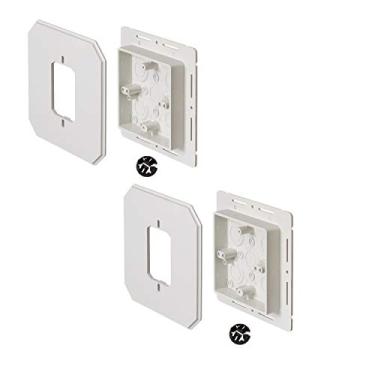 Imagem de Arlington 8081F Kit de tapume para luminárias e receptáculos, capa com flanges, (pacote com 2) Branco
