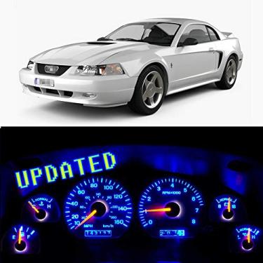 Imagem de WLJH Painel de Instrumentos Azul Super Brilhante Medidor Cluster Aviso Lâmpada Indicadora Full Dash Led Kits de Luz para Ford Mustang 94 95 96 97 98 1994-1998, Pacote com 18