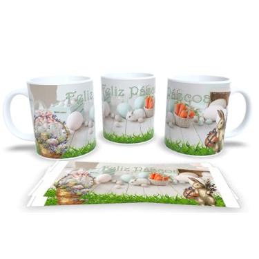 Imagem de Canecas Branca de Porcelana Personalizadas Pascoa 10 (Pascoa 164)