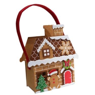 Imagem de shamjina Saco de feltro de casa de gengibre Saco de presente de Natal Bolsa portátil para presente de feriado Bolsa de maçã Bolsa feminina Decoração de Natal, Style B