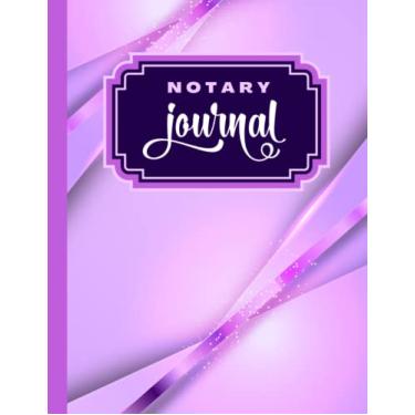 Imagem de Notary Journal: 8.5x11 Large Notarial Logbook/With 200 Numbered Pages - Two Record Logs Per Page / 400 Records/Ledger Book Gift For Signing Agents/Pastel Purple Lavender Lilac - 3D Line Art