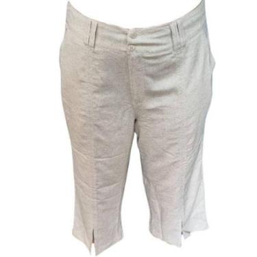 Imagem de Calça Alfaiataria Feminina Pantacourt Linho Plus Size-Feminino