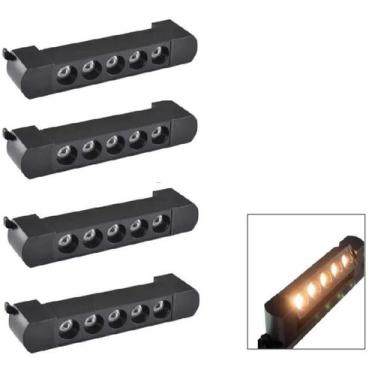 Imagem de Kit 4 Luminária Led Pontual Linear 10w 3000k Para Trilho Preto Bivolt 