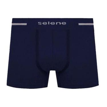 Imagem de Cueca boxer selene sem costura poliamida, M, Azul