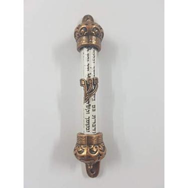 Imagem de mezuza marrom com pergaminho (13 cm) Mezuza Judaica Fabricado em Israel