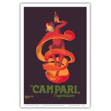 Imagem de Campari L'Aperitivo (Campari Aperitif) - Palhaço embrulhado em casca de laranja - Pôster publicitário francês vintage por Leonetto Cappiello c. 1921 - Impressão artística mestre (sem moldura) 30,5 cm