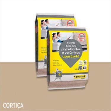 Imagem de kit c/ 2 Rejunte Porcelanato E Cerâmicas Antimofo Quartzolit 5kg Cores