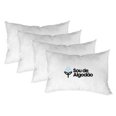 Imagem de Travesseiros Alto Firme em Algodão 100% - 50x70cm kit 04 Pçs - SAFIRA 